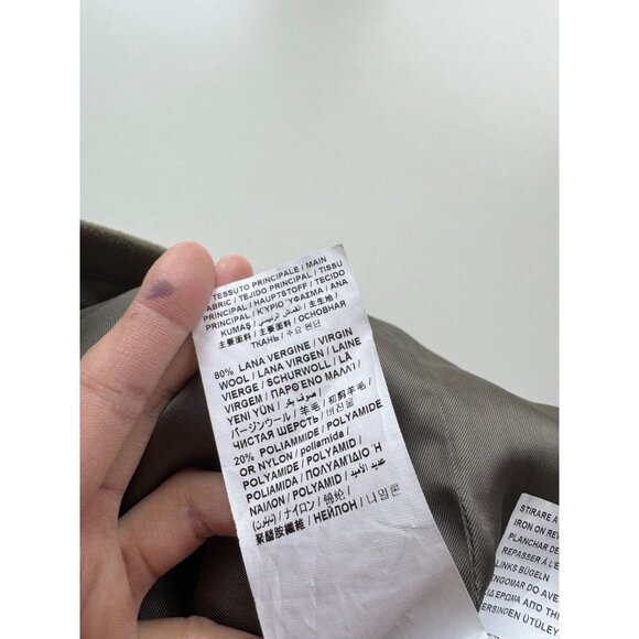 LOVE MOSCHINO Olive Green Felted Wool Car Coat, Size 2 - Picture 14 of 15